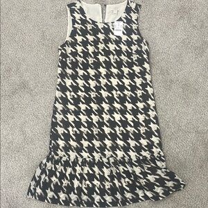 J. Crew Black and White Ruffled Tiered Sheath Dress